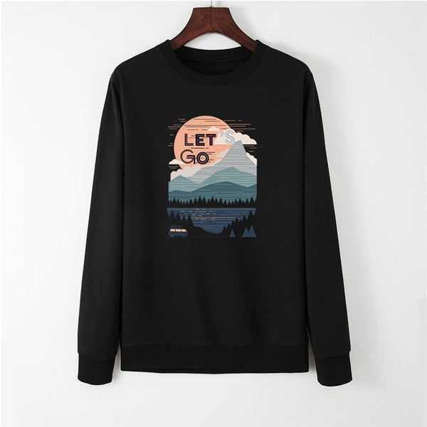 Autumn New Sun Print Sweatshirt Kawaii Hoodies Women Top Clothes Pullover Hoody Female Winter Pink Hoodies Full Sleeve Hoodie